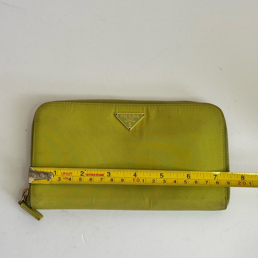 PRADA Tessuto Nylon Zip Around Wallet Green - Picture 7 of 14